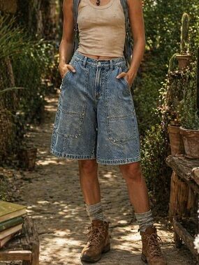 Pistola Carter High Rise Utility Denim Shorts NWT Size 26